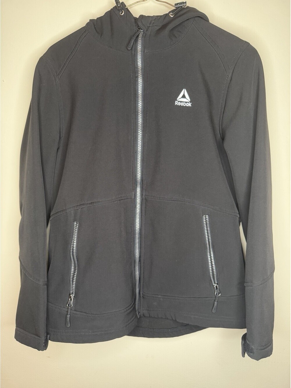 Reebok Full Zip Hooded Softshell Jacket - Men's Size Med Black